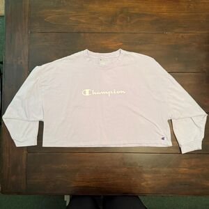 Champion Women's Purple Long-Sleeve Crop-top - Large